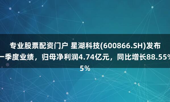 专业股票配资门户 星湖科技(600866.SH)发布一季度业绩，归母净利润4.74亿元，同比增长88.55%