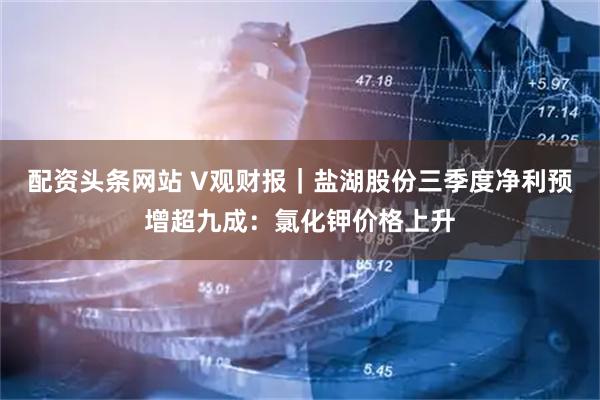配资头条网站 V观财报｜盐湖股份三季度净利预增超九成：氯化钾价格上升